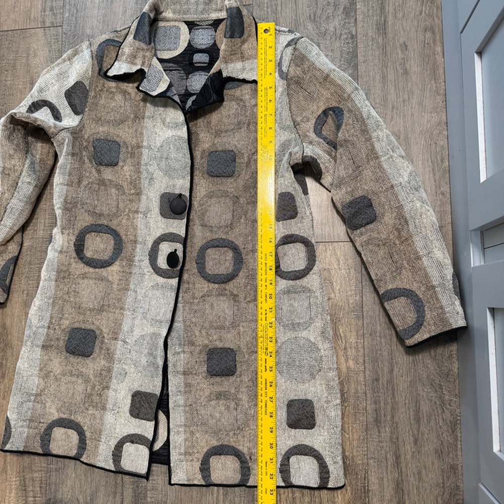 Winding River Reversible Tapestry Coat Jacket Abstract Geometric‎ Art Large - Picture 6 of 8